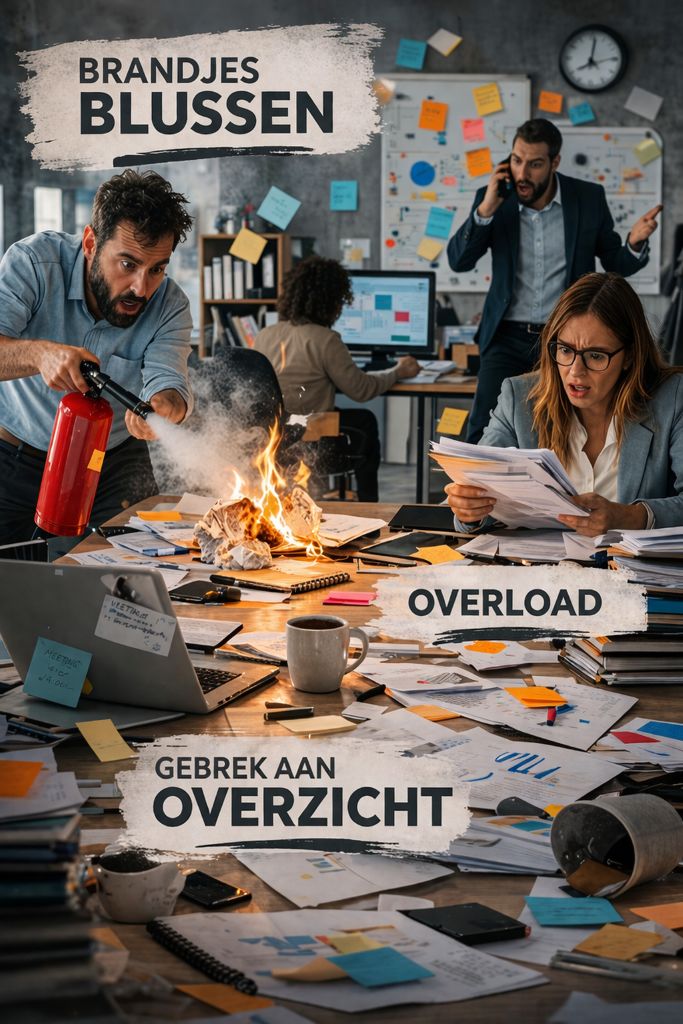 Illustratie van brandjes blussen in een groeibedrijf