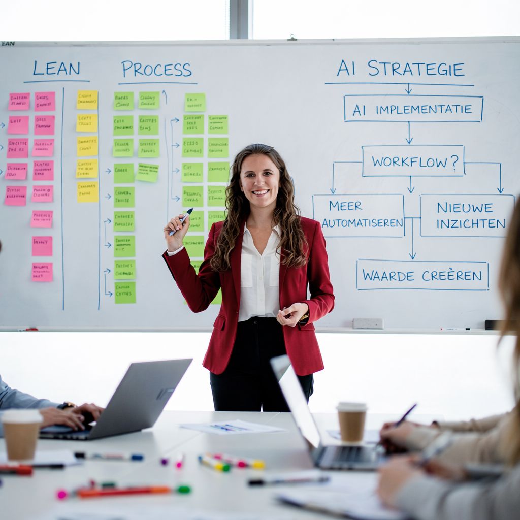 Teamoverleg over procesoptimalisatie en AI